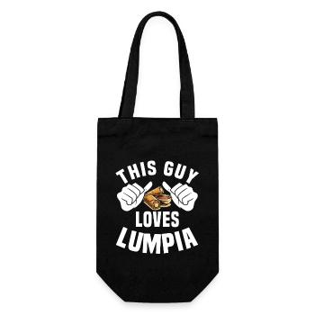 Dieser Typ Liebt Lumpia - Geschenkbeutel für Flaschen - Schwarz - Vorne