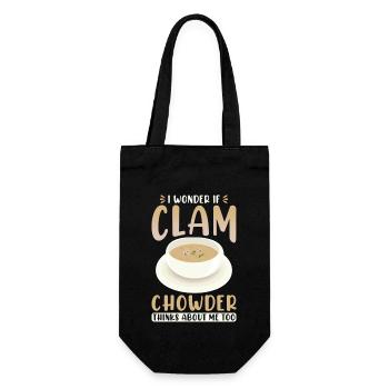 I Wonder If Clam Chowder Thinks About Me Too - Gift Bag for Bottles - black - Front