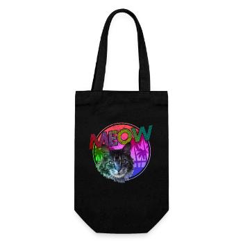 Katze Retro Lustiges Geschenk - Geschenkbeutel für Flaschen - Schwarz - Vorne