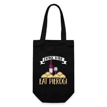 Polish Food Pierogi - Gift Bag for Bottles - black - Front