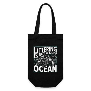 Anti-littering Keine Umwelt Müll Recyceln - Geschenkbeutel für Flaschen - Schwarz - Vorne