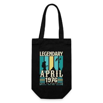 April 1976 Anniversary Gift, Vintage April 1976 - Gift Bag for Bottles - black - Front