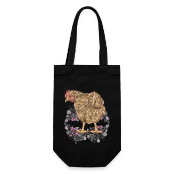 Frühling Ostern Huhn Federvieh Natur Geflügel - Geschenkbeutel für Flaschen - Schwarz - Vorne