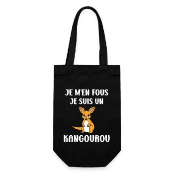 Humour petit kangourou - Sac à bouteille - noir - Devant