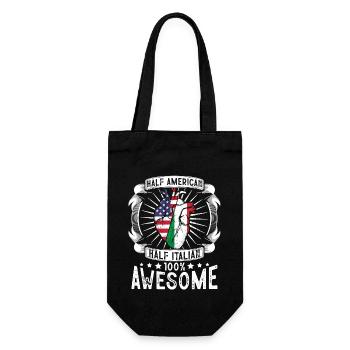 Italie États-Unis Drapeau - Moitié Américain Moitié Italien - Sac à bouteille - noir - Devant