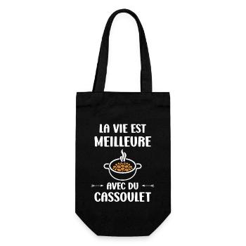 Humour cassoulet - Sac à bouteille - noir - Devant