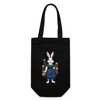Krankenschwester Hase Osterhase Krankenpflegerin - Geschenkbeutel für Flaschen - Schwarz - Vorne