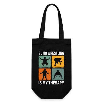 Sumo Wrestling is my Therapy - Gift Bag for Bottles - black - Front