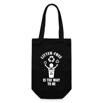 No Littering Anti Littering Earth Day - Gift Bag for Bottles - black - Front