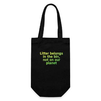 No Littering Anti Littering Earth Day - Gift Bag for Bottles - black - Front