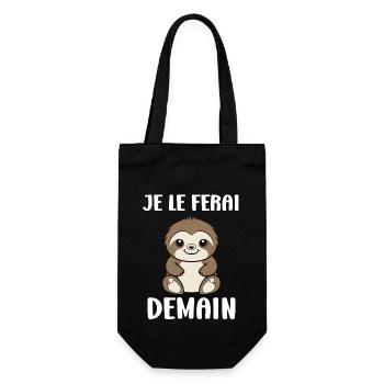 Animal humour paresseux - Sac à bouteille - noir - Devant