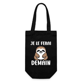 Animal humour paresseux - Sac à bouteille - noir - Devant