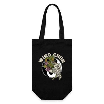 Wing Chun Tsun Kampfsport Schlange Kunst - Geschenkbeutel für Flaschen - Schwarz - Vorne