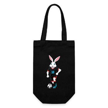 Osterhase Fußballspieler Ostern Fußball Design - Geschenkbeutel für Flaschen - Schwarz - Vorne