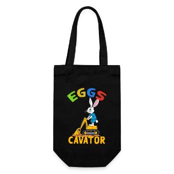 Lustiger Ostern Spruch Osterhase Baggerfahrer - Geschenkbeutel für Flaschen - Schwarz - Vorne