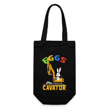 Funny Easter Saying Easter Bunny Excavator Driver - Gift Bag for Bottles - black - Front