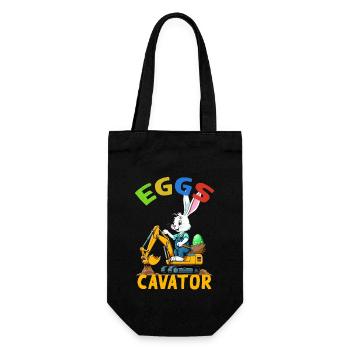Funny Easter Saying Easter Bunny Excavator Driver - Gift Bag for Bottles - black - Front