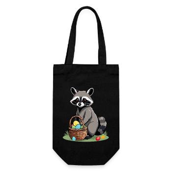 Funny Raccoon Costume Cute Easter Eggs - Gift Bag for Bottles - black - Front