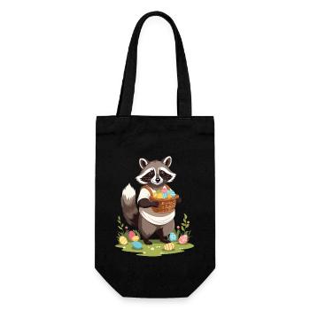 Funny Raccoon Easter Bunny Cute Costume - Gift Bag for Bottles - black - Front