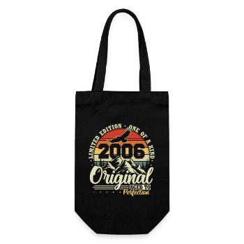 Original 2006 Jahrgang Retro Geburtstag Geschenk - Geschenkbeutel für Flaschen - Schwarz - Vorne