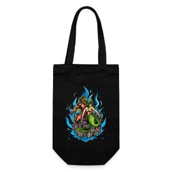 God Poseidon and Mermaid - Gift Bag for Bottles - black - Front