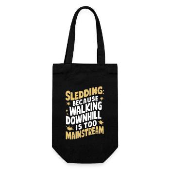 Sledding Snow Sled Winter Sport Winter Outdoor - Gift Bag for Bottles - black - Front