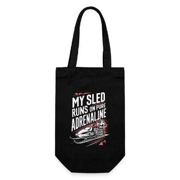 Sledding Snow Sled Winter Sport Winter Outdood - Geschenkbeutel für Flaschen - Schwarz - Vorne