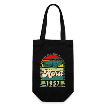 April 1957, April 1957, April 1957. - Geschenkbeutel für Flaschen - Schwarz - Vorne