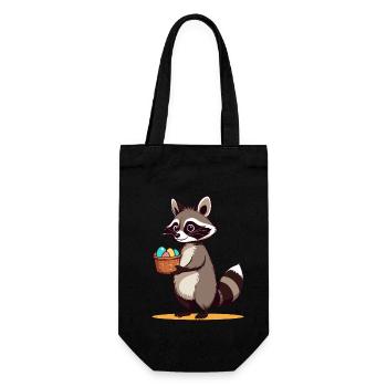 Funny Raccoon Costume with Easter Eggs Design - Gift Bag for Bottles - black - Front