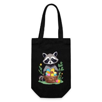 Drôle De Costume De Raton Laveur Oeufs De Pâques Mignons - Sac à bouteille - noir - Devant