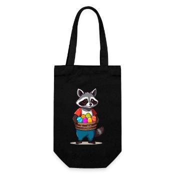 Drôle De Costume De Raton Laveur Oeufs De Pâques Mignons - Sac à bouteille - noir - Devant