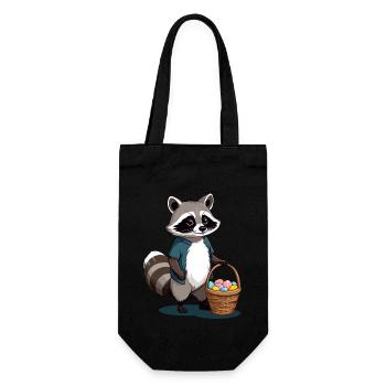 Funny Raccoon Costume Cute Easter Eggs - Gift Bag for Bottles - black - Front