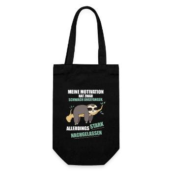 Meine Motivation Hat Schwach Angefangen Faultier - Geschenkbeutel für Flaschen - Schwarz - Vorne