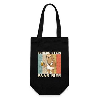 Ciseaux Pierre Couple Bière Bière Paresseux - Sac à bouteille - noir - Devant