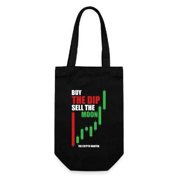 Buy The Dip, Sell The Moon - Das Krypto-Mantra. - Geschenkbeutel für Flaschen - Schwarz - Vorne