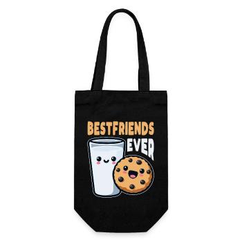 Milch Und Kekse Beste Freunde Immer Lustiger Morgen - Geschenkbeutel für Flaschen - Schwarz - Vorne