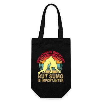 L’éducation est importante, mais le sumo est plus important - Sac à bouteille - noir - Devant