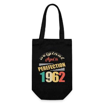 I am 62 years old | I was born in 1962 - birth - Gift Bag for Bottles - black - Front