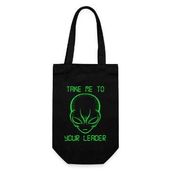 Espace de tête extraterrestre vert amusant Emmenez-moi à votre chef - Sac à bouteille - noir - Devant
