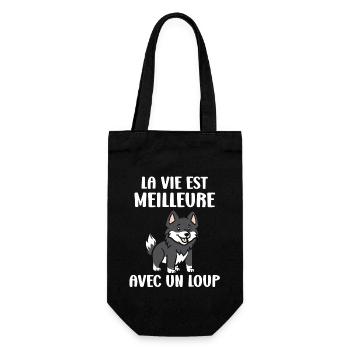 Humour loup - Sac à bouteille - noir - Devant