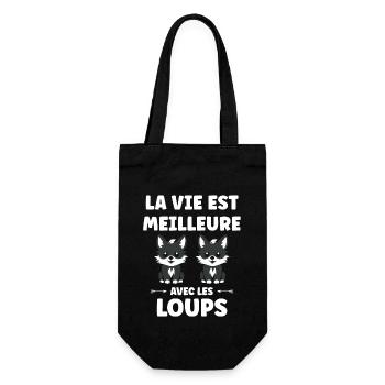 Humour loup - Sac à bouteille - noir - Devant