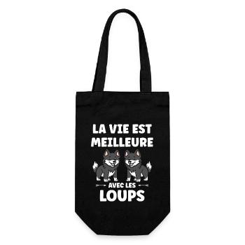 Humour loup - Sac à bouteille - noir - Devant