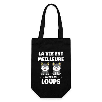 Humour loup - Sac à bouteille - noir - Devant