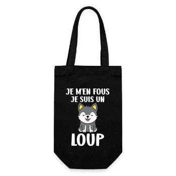 Humour loup - Sac à bouteille - noir - Devant