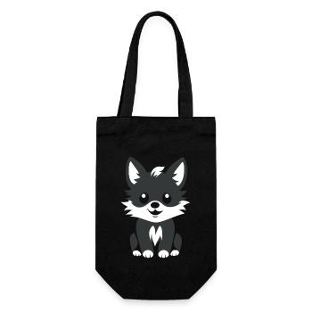 wolf - Gift Bag for Bottles - black - Front