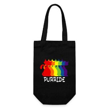 Purride Regenbogen Kätzchen Bunte Lgbt Silhouette - Geschenkbeutel für Flaschen - Schwarz - Vorne
