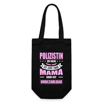 Polizistin Zu Sein Eine Ehre Mama Sein Unbezahlbar - Geschenkbeutel für Flaschen - Schwarz - Vorne