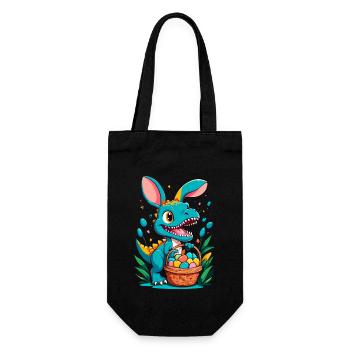 Iconic Easter Dinosaur Dinosaur Easter Bunny - Gift Bag for Bottles - black - Front