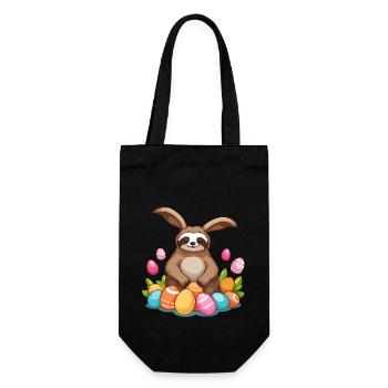 Funny Sloth Easter Bunny Iconic Easter - Gift Bag for Bottles - black - Front