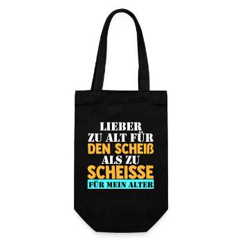 Zu Alt Für Den Scheiß - Geschenkbeutel für Flaschen - Schwarz - Vorne